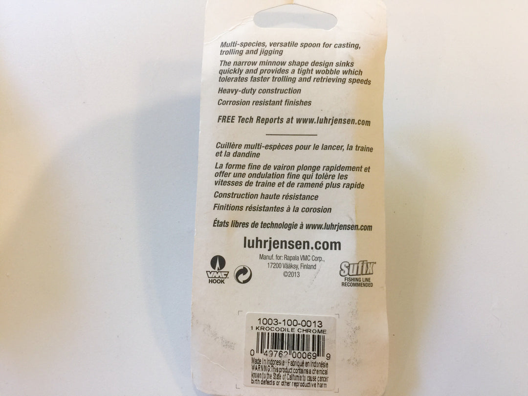 Luhr Jensen Krocodile Spoon New on Card