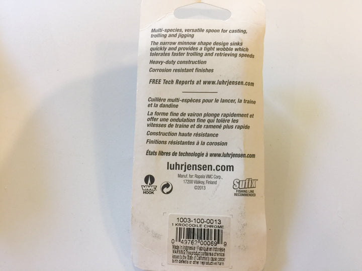 Luhr Jensen Krocodile Spoon New on Card