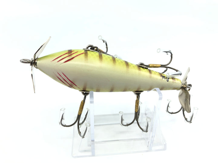 Chautauqua Special Order Wooden 5 Hook Minnow in Yellow Perch Color