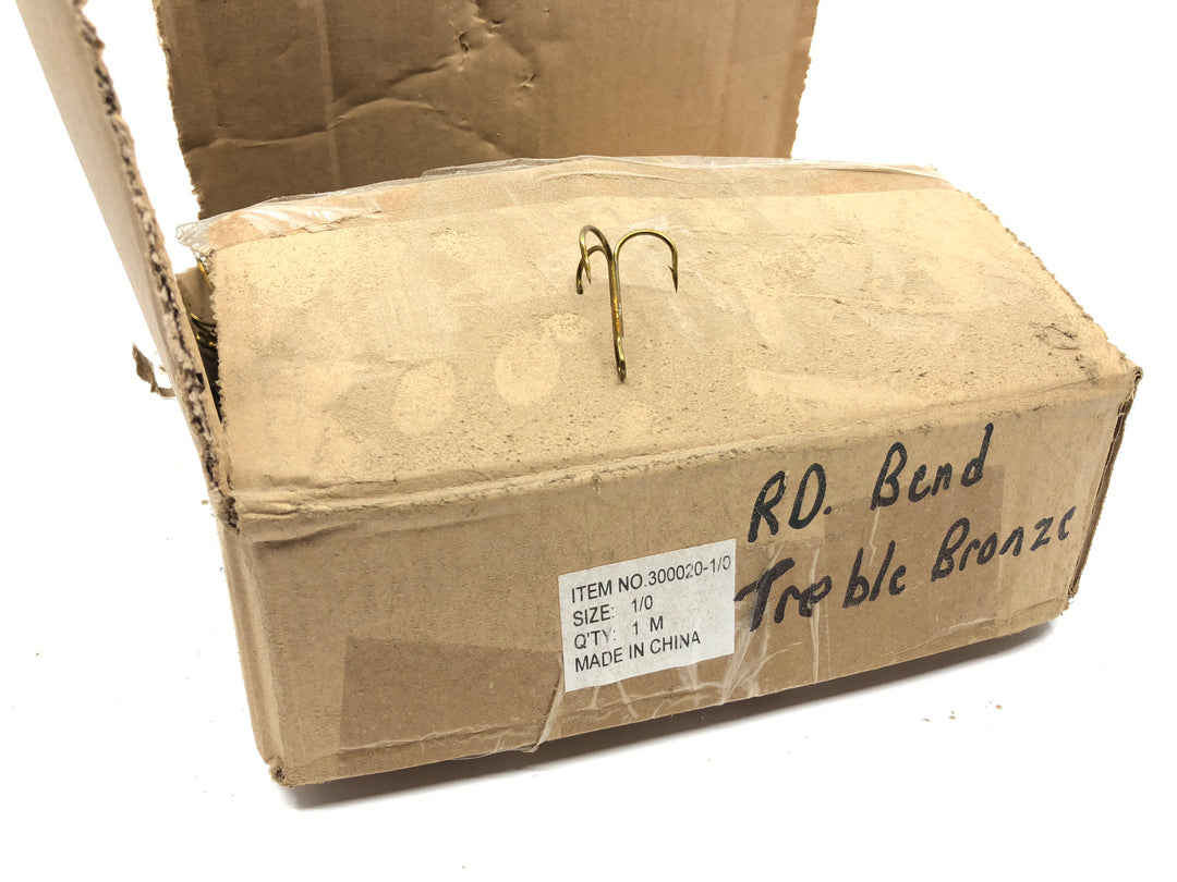 Huge Box of Treble Hooks Rd Bend Bronze Ref 300020-1/0