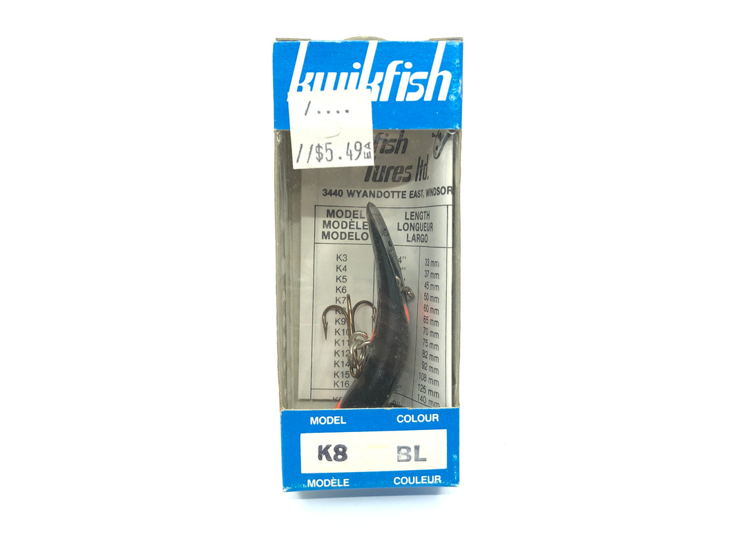 Kwikfish K8 BL Black with Spots Color New in Box Old Stock
