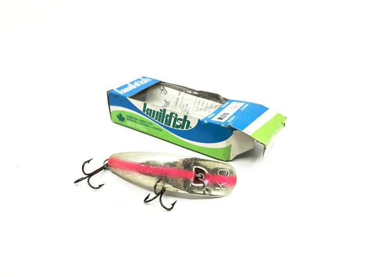 Pre Luhr-Jensen Kwikfish K10 SPR Silver Plated Red Fluorescent Stripes Color New in Box Old Stock