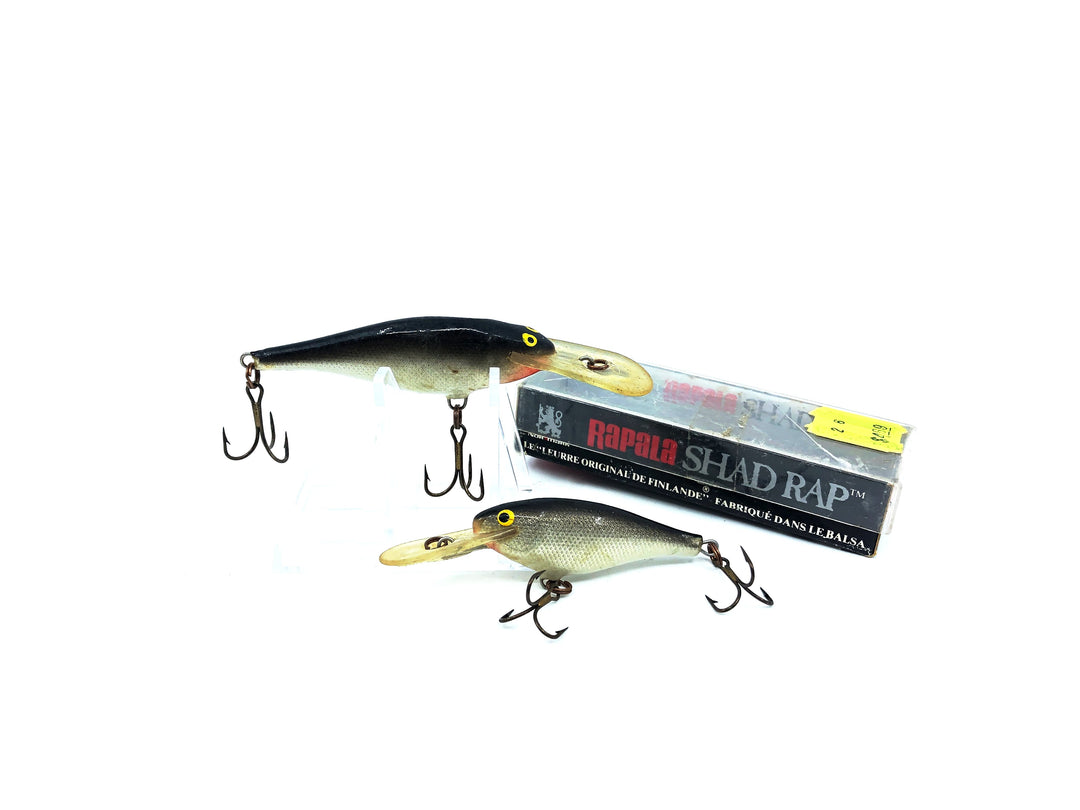 Rapala Shad Rap Combo with Box SR-5, SR-6 S Silver Black Color Deep Runner Lure with Box