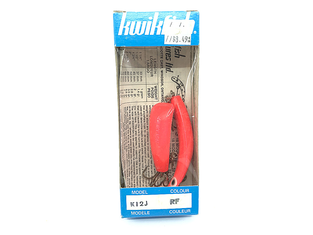 Pre Luhr-Jensen Kwikfish Jointed K12J RF Red Fluorescent Color New in Box Old Stock