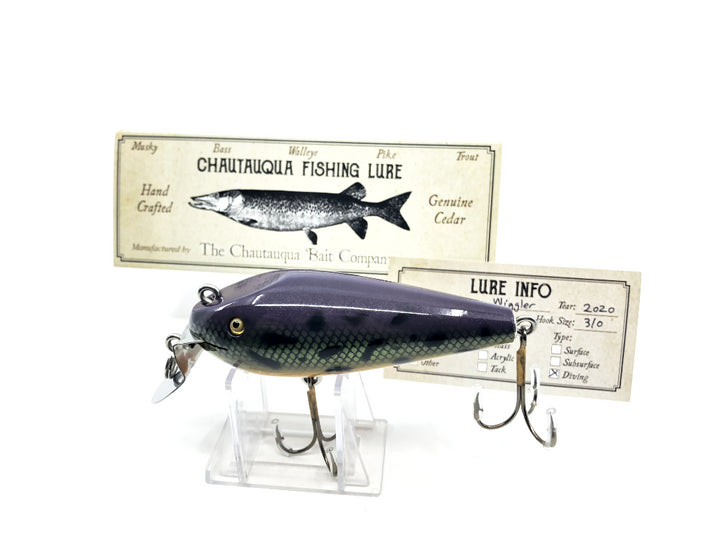Chautauqua Wooden Glass Eye Magnum Wiggler Purple Sucker 2020 Color Custom Lure