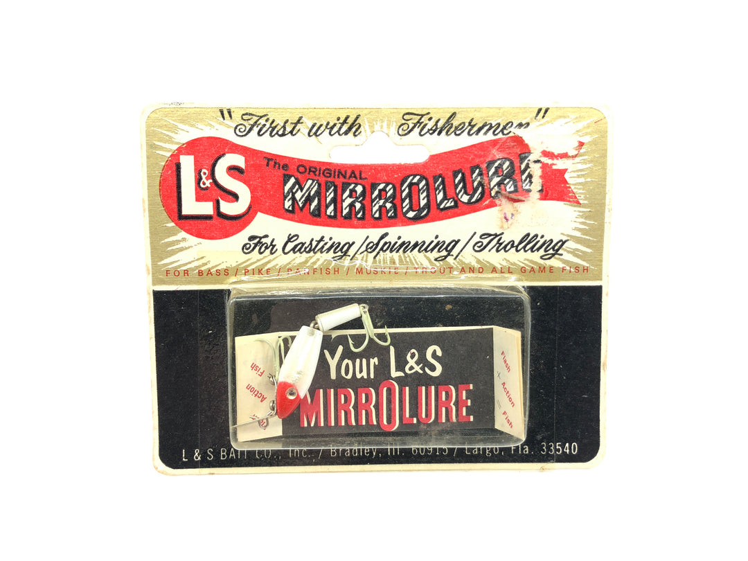 L & S Panfish Size MirroLure on Card Red and White