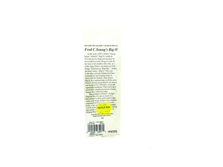 Cotton Cordell Fred Young Original Big O Wooden Lure Bluegill Color on Card