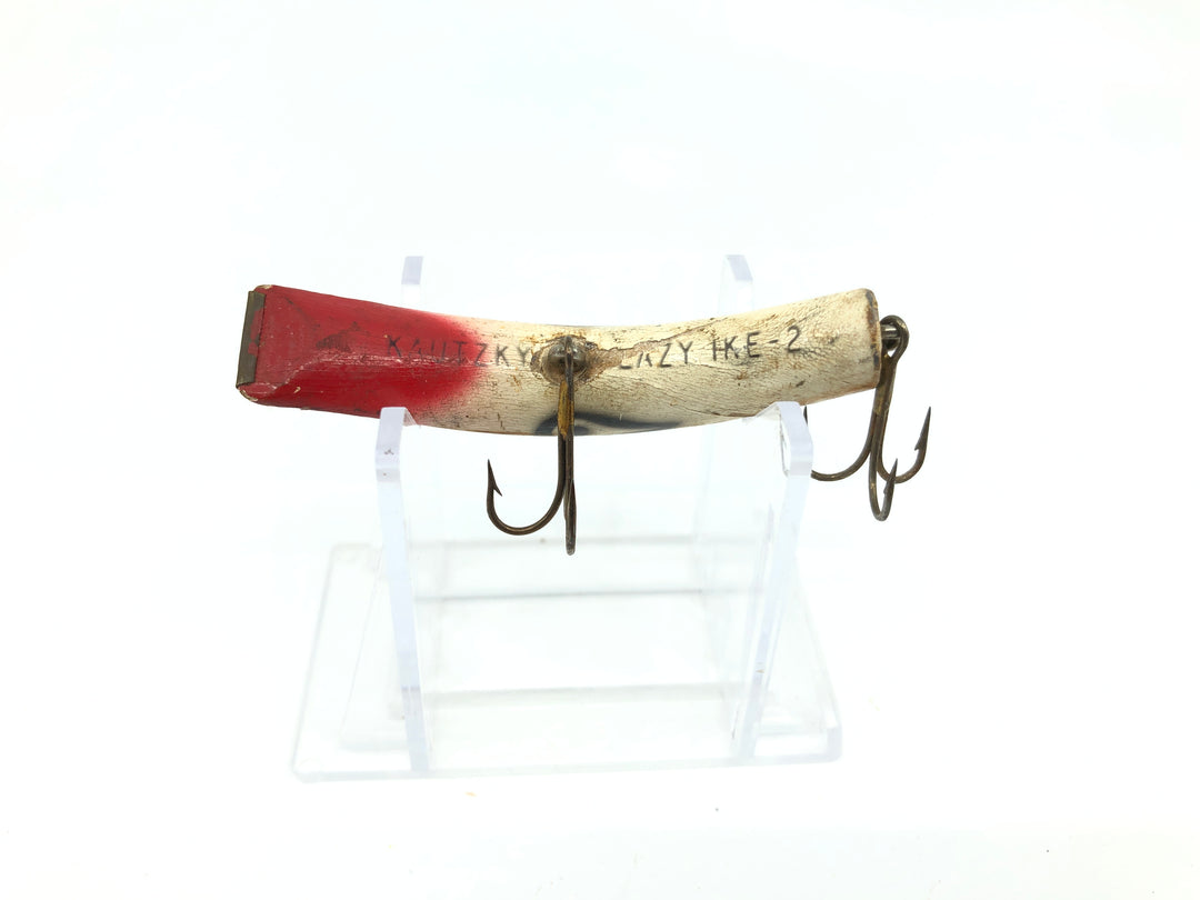 Kautzky Lazy Ike 2 Red and White Wooden Lure Warrior