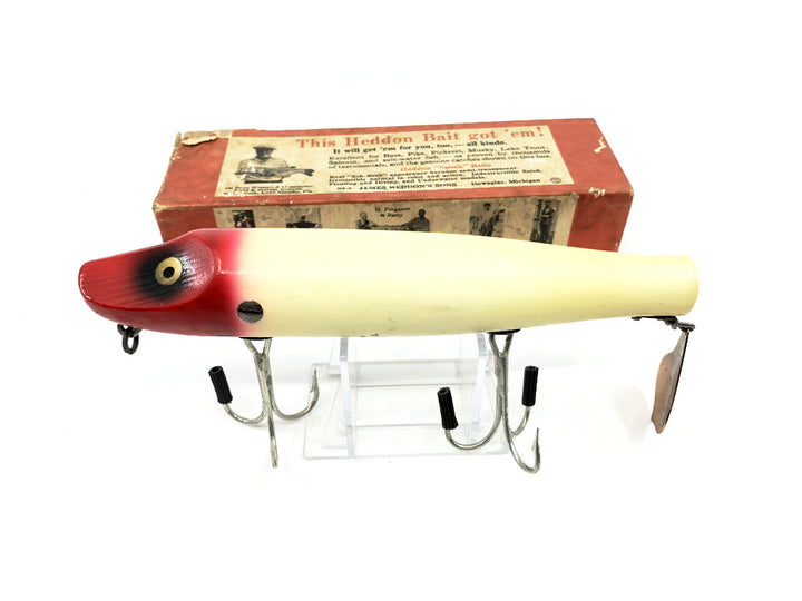 Heddon 7050 RH Giant Flap-Tail Red Head White Body Color with Box