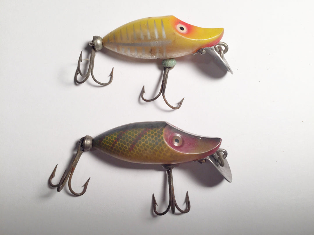 Heddon Tiny River Runts Lot of 2 Perch and Yellow Shore