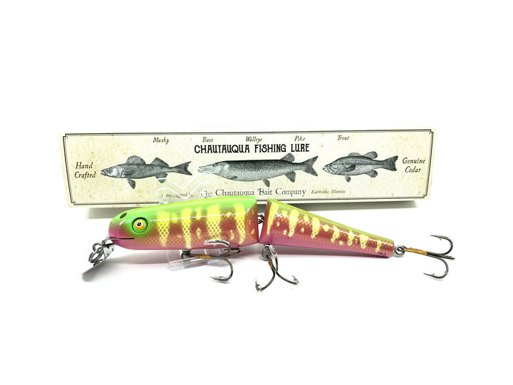 Jointed Chautauqua 8" Minnow Musky Bubblegum Tiger Color