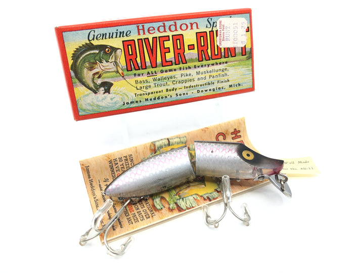 Heddon Jointed Floater River Runt 9430 P Shiner Scale Color with Box and Catalog / Inspection Tag