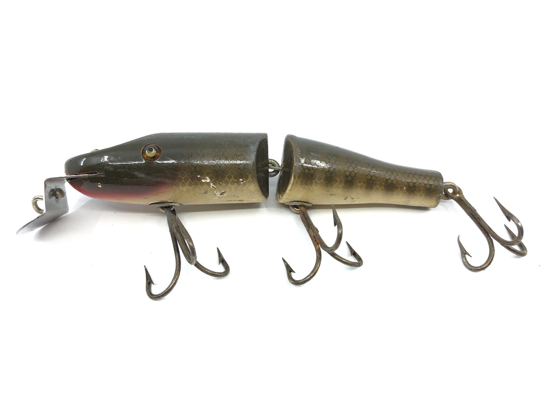 Creek Chub 2600 Jointed Pikie Minnow in Pikie Color Wooden Lure Glass Eyes
