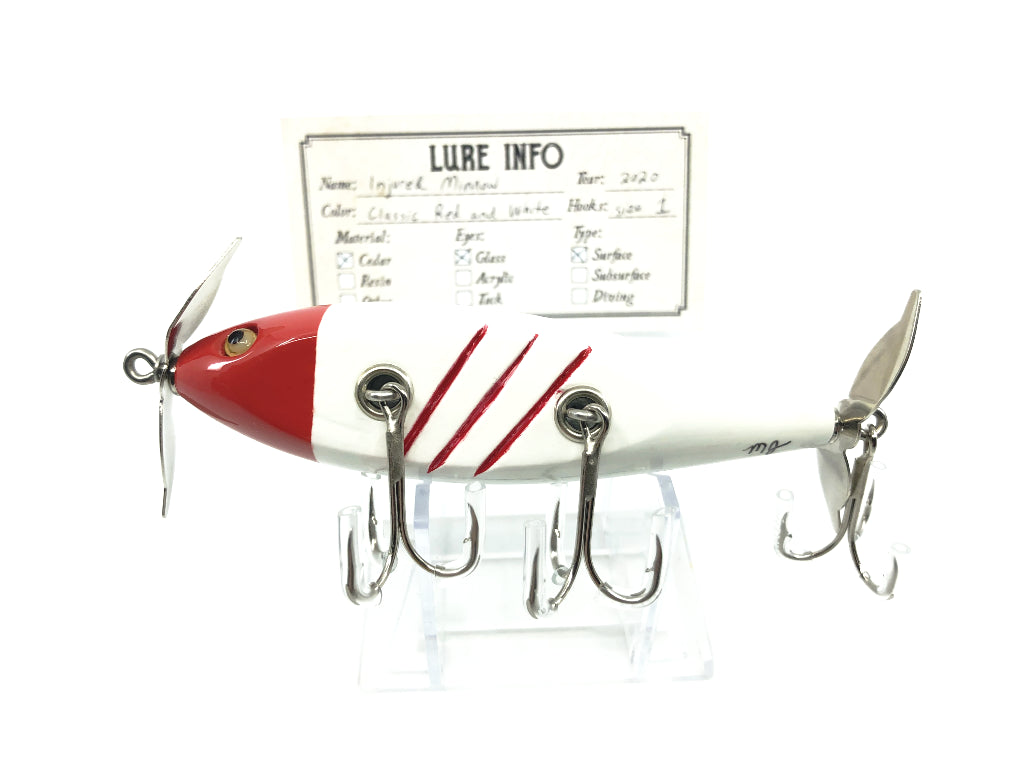 Chautauqua Custom Injured Minnow in Classic Red and White 2020 Color