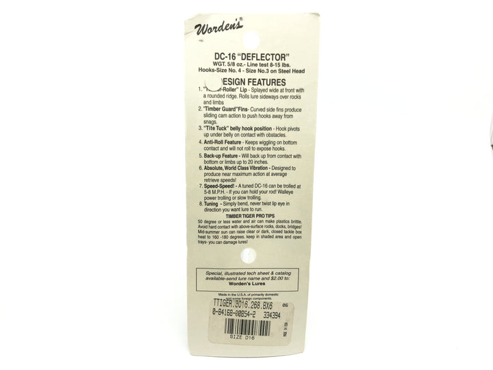 Worden Timber Tiger Deflector DC-16 Color 268 Vitamin C Shad