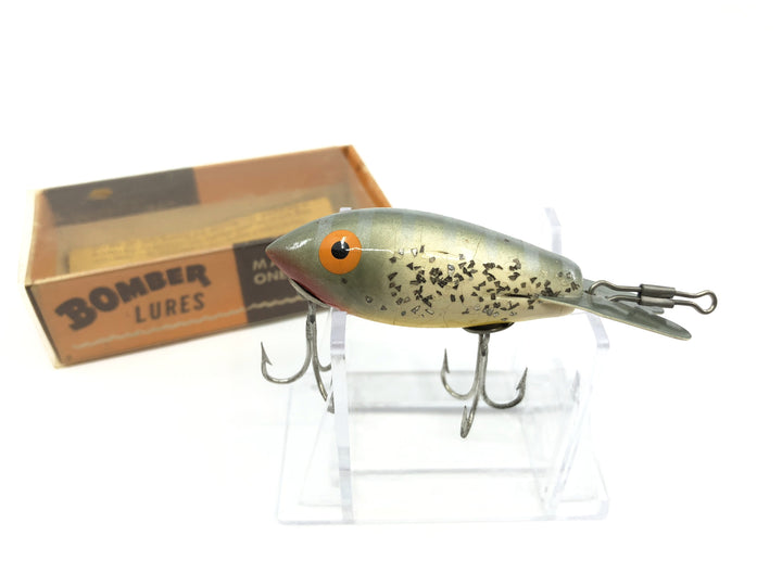 Vintage Wooden Bomber 370 Silver back/yellow belly/silver sparkle Color with Box