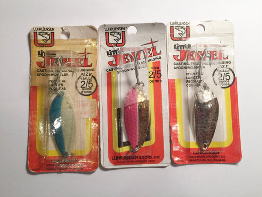 Luhr-Jensen Little Jewel Lures Lot of 3 New on Card 2/5 oz Lot 2