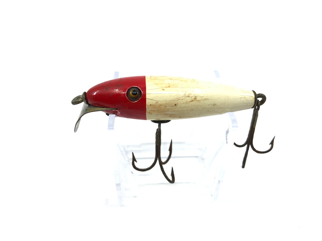 Shur-Strike Baby Pikie Red and White Color Wooden Lure Glass Eyes