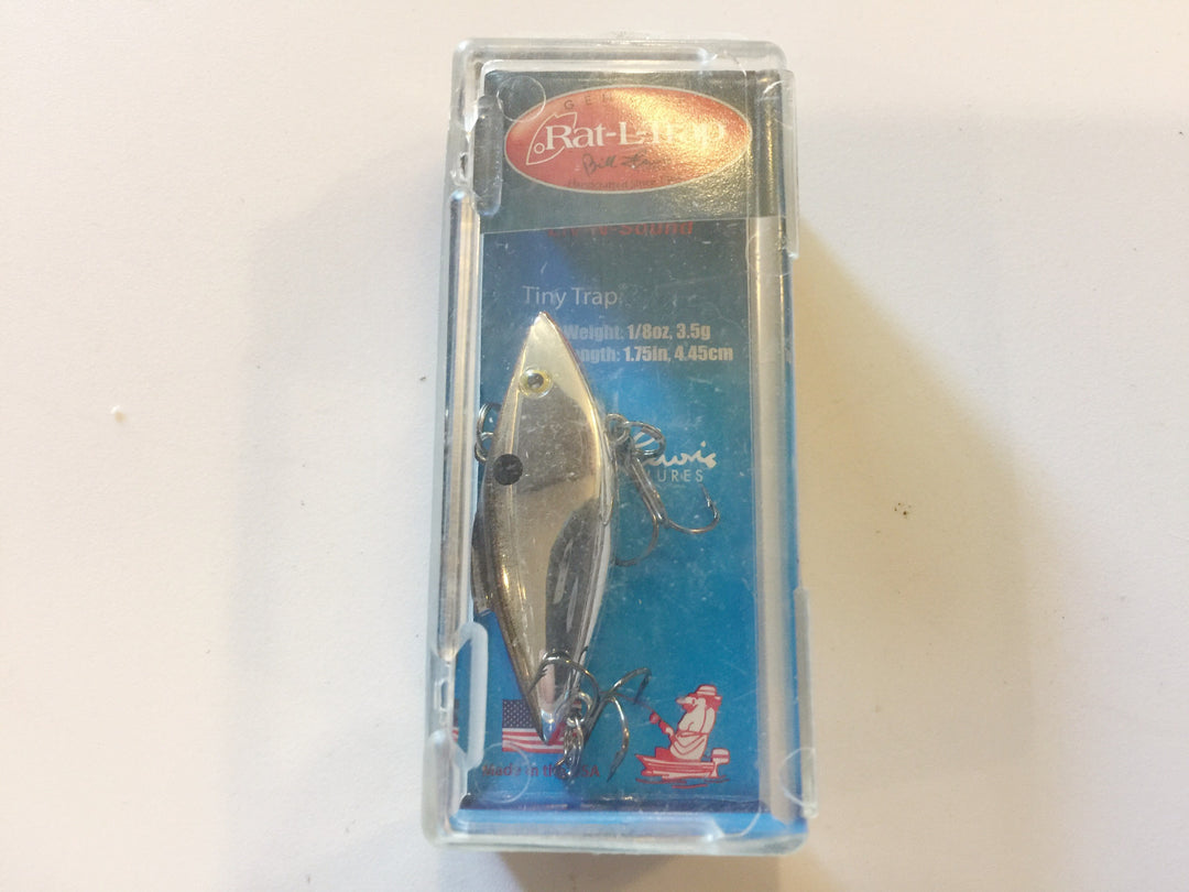 Rat-L-Trap Bill Lewis Tiny Trap 1/8 oz Chrome Black New in Box