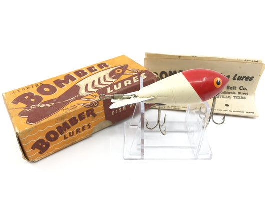 Vintage Wooden Bomber 404 Red Head White Body with Box