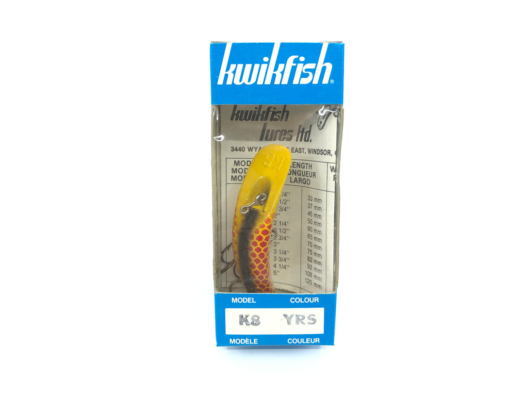 Kwikfish K8 YRS Yellow Red Scale Color New in Box Old Stock