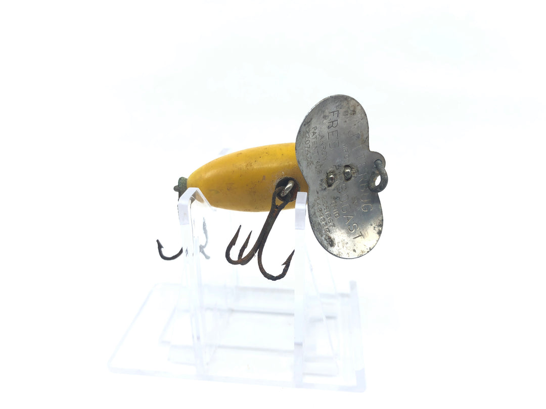 Arbogast Mini Jitterbug Silver Stripes and Yellow Color
