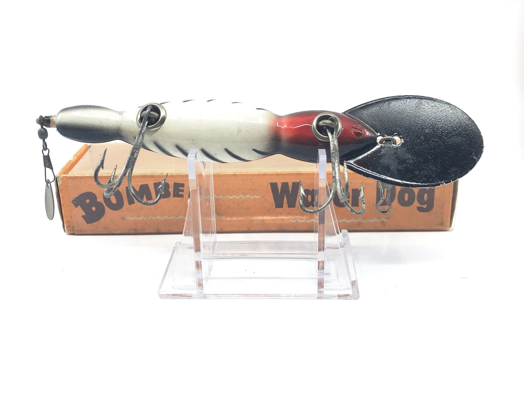 Vintage Wooden Bomber Water Dog 1714 Black/white Ribs Color with Box