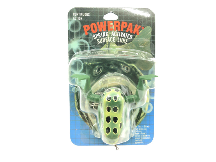 Powerpak Spring Activated Mechanical Frog New on Card