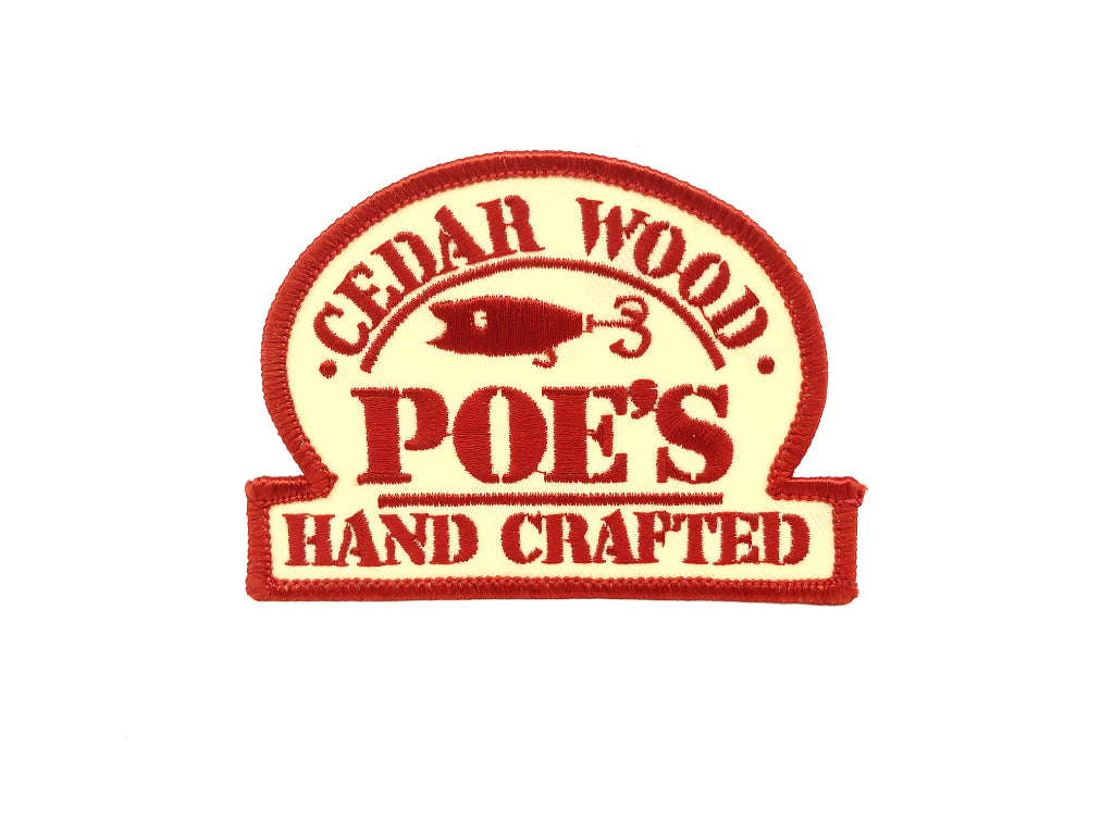 Poe's Cedar Wood Hand Crafted Lures Vintage Fishing Patch