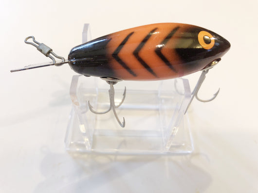 Bomber 412 Wooden Lure Orange with Black Ribs Color