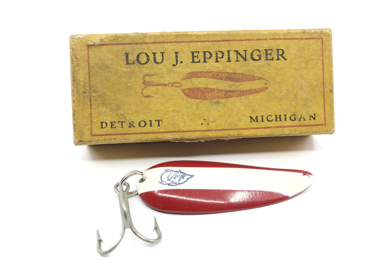 Vintage Eppinger Dardevlet Red White Lure in Two Piece Cardboard Box