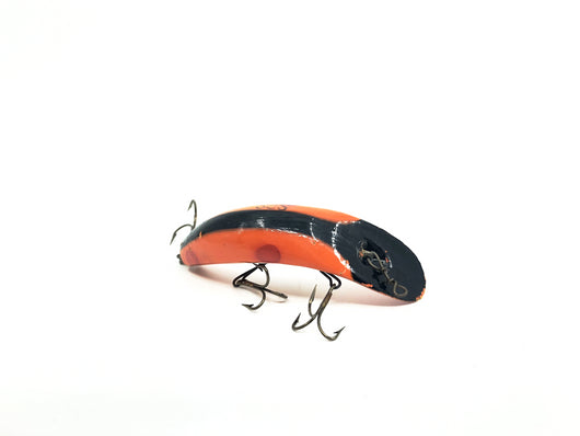 Vintage Helin Wooden Flatfish SPS Spinning Surface OB Orange Red Tip Black Stripe Color