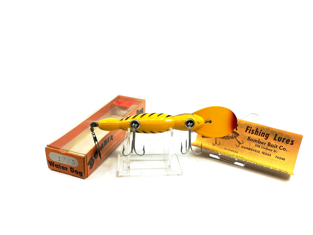 Vintage Wooden Bomber Water Dog 1720 Yellow/Black Ribs with Box