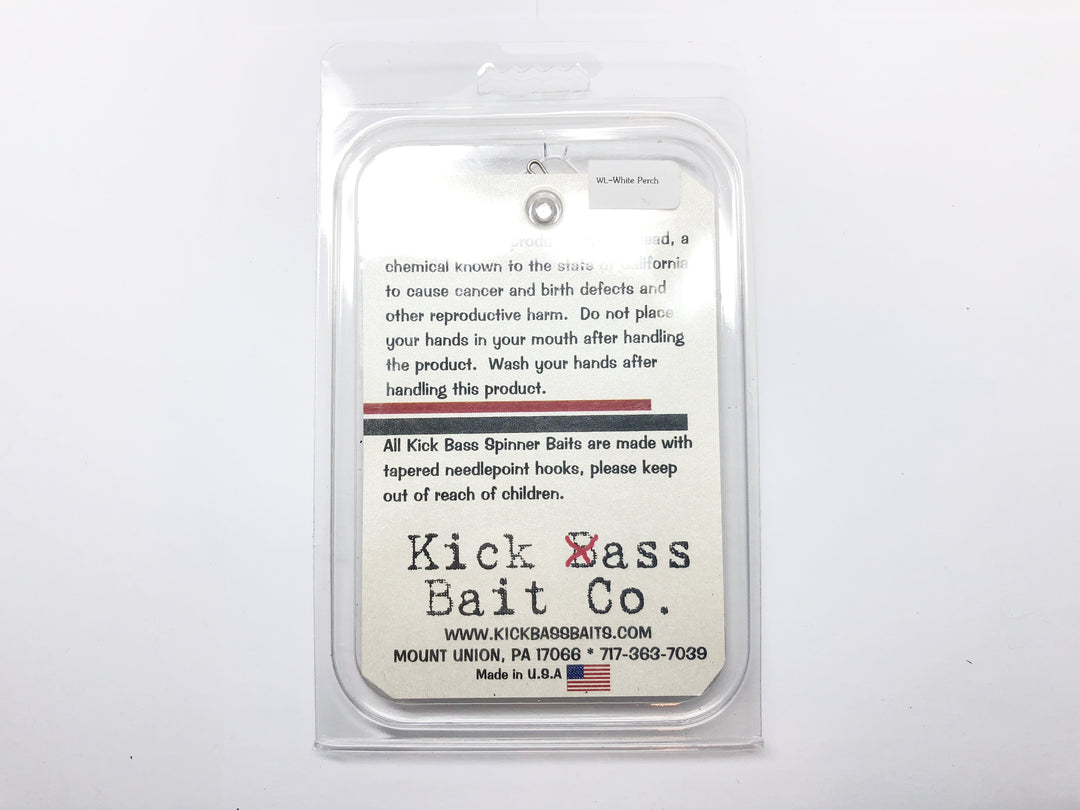 Kick Bass Bait Co 3/8 oz Spinnerbait in WL White Perch Color