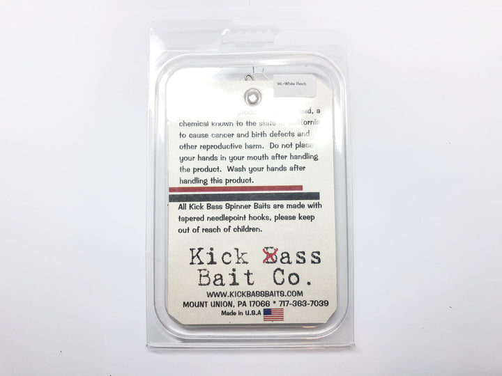 Kick Bass Bait Co 3/8 oz Spinnerbait in WL White Perch Color