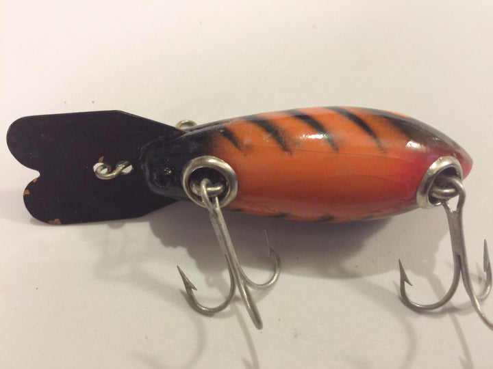 Bomber Orange with Black Ribs Wooden Lure 412