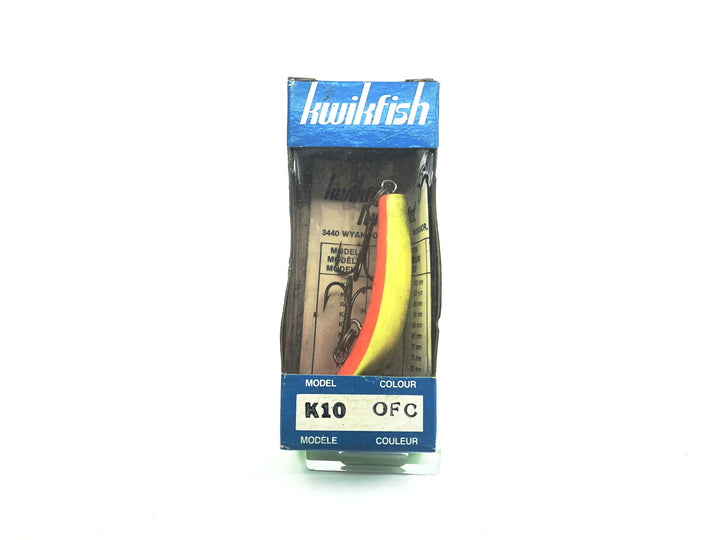 Pre Luhr-Jensen Kwikfish K10 OFC Orange Fluorescent Chartreuse Color New in Box Old Stock