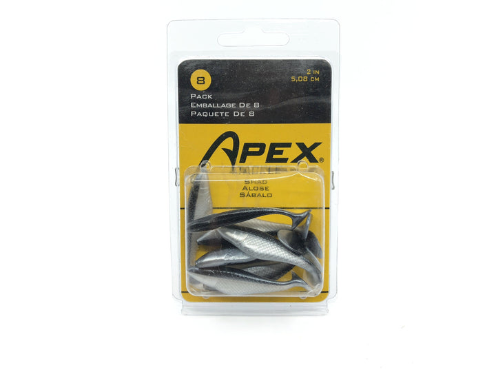 Apex Tackle Crappie Panfish 2 In Panfish Shad Bodies Gray Black Color New on Card 8 Pack