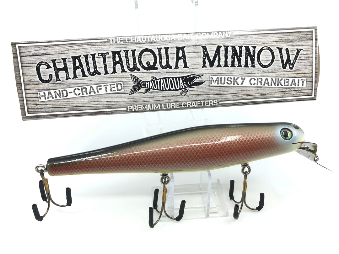 Chautauqua 8" Minnow Musky Lure Special Order Color "Red Scale"