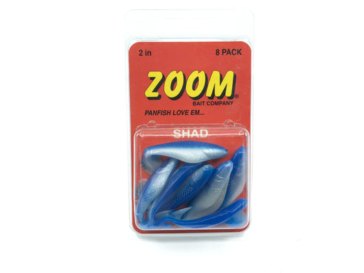 Zoom Panfish 2 In Panfish Shad Bodies Blue Color New on Card 8 Pack