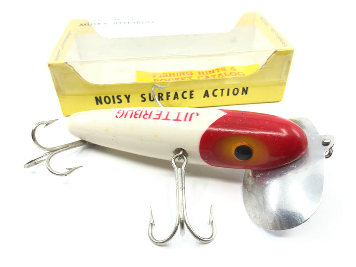 Arbogast Musky Jitterbug Red and White Color in Box