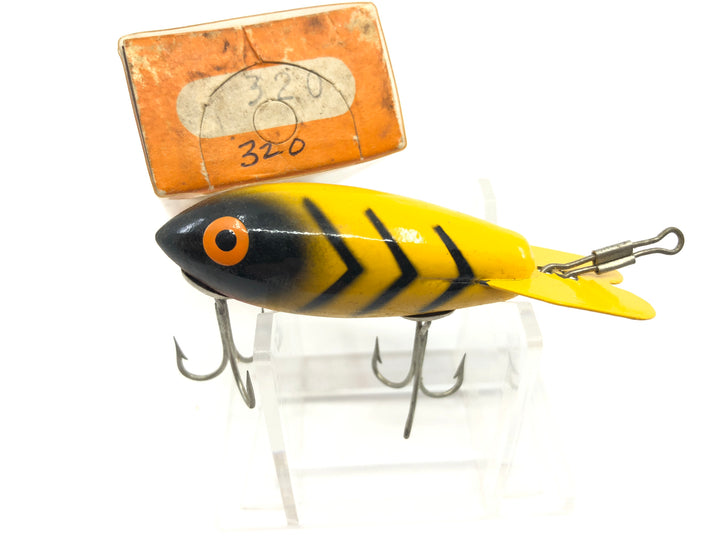 Vintage Wooden Bomber 320 Yellow with Black Ribs Color with Box