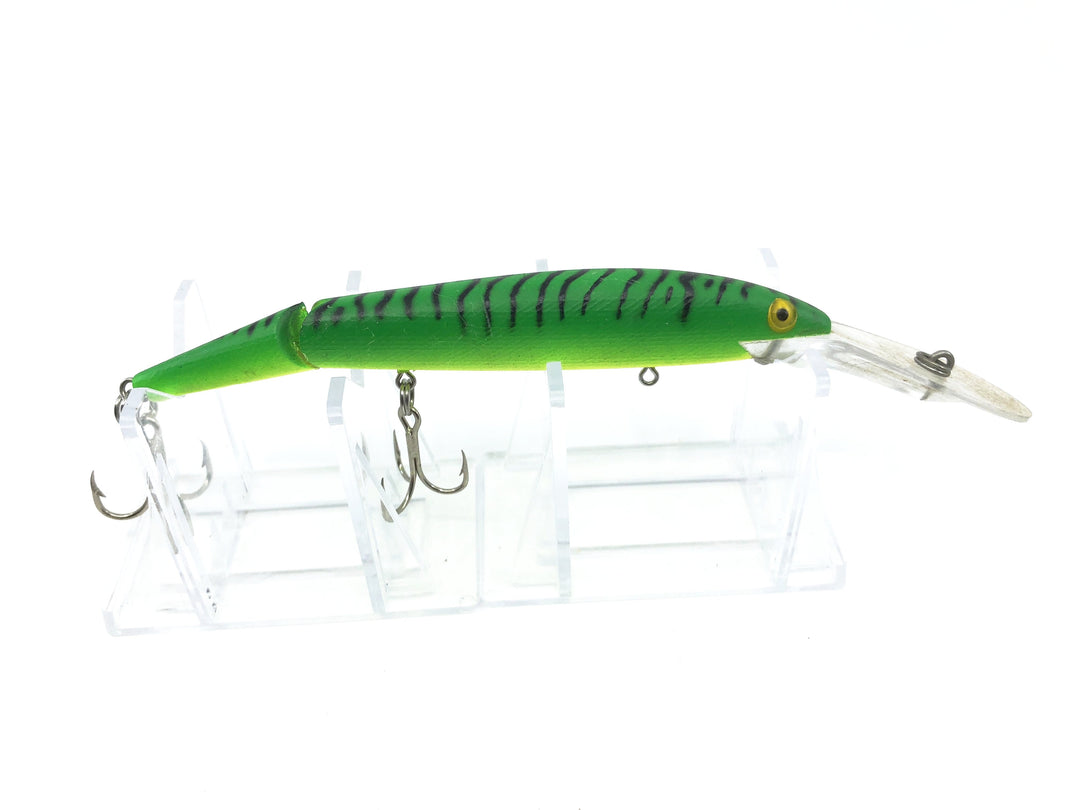 Rebel Jointed Spoonbill Minnow Green with Black Stripes