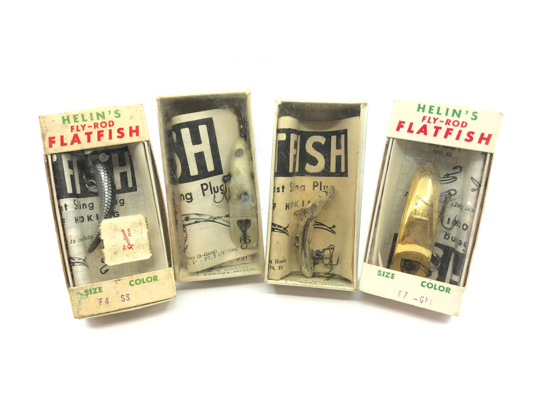 Vintage Helin Flatfish Lot of 4 New in Box Old Stock