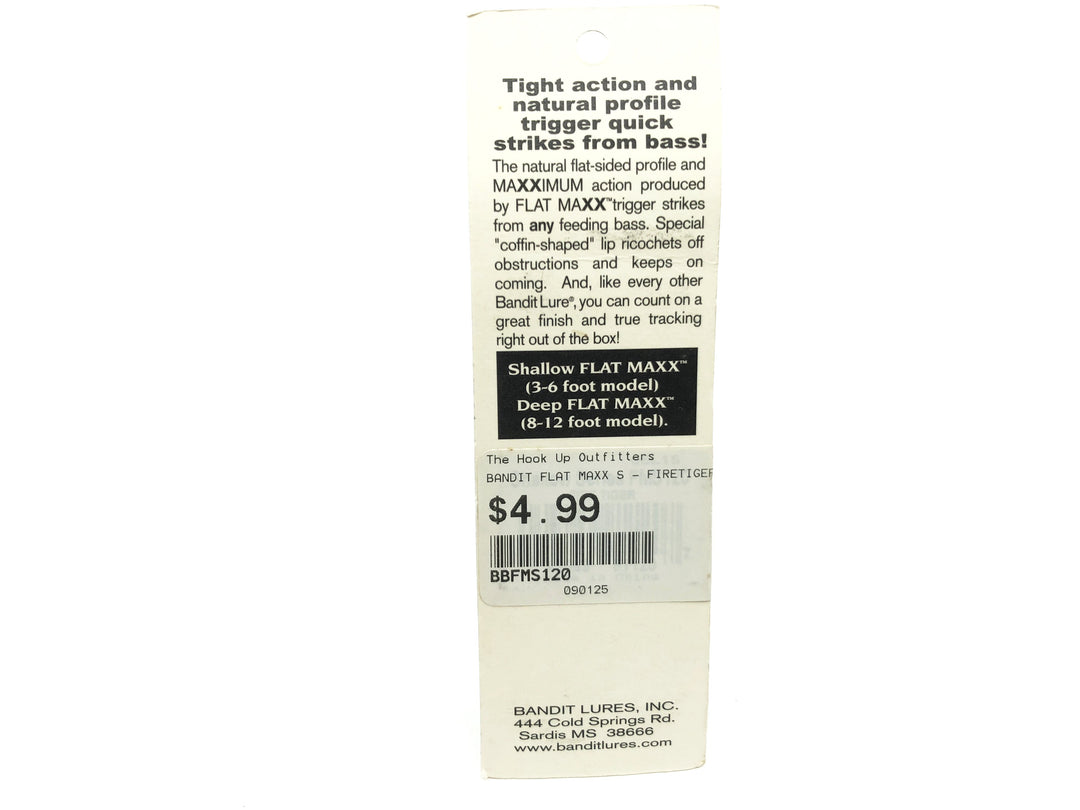 Bandit Flat Maxx Shallow Series Fire Tiger Color New on Card