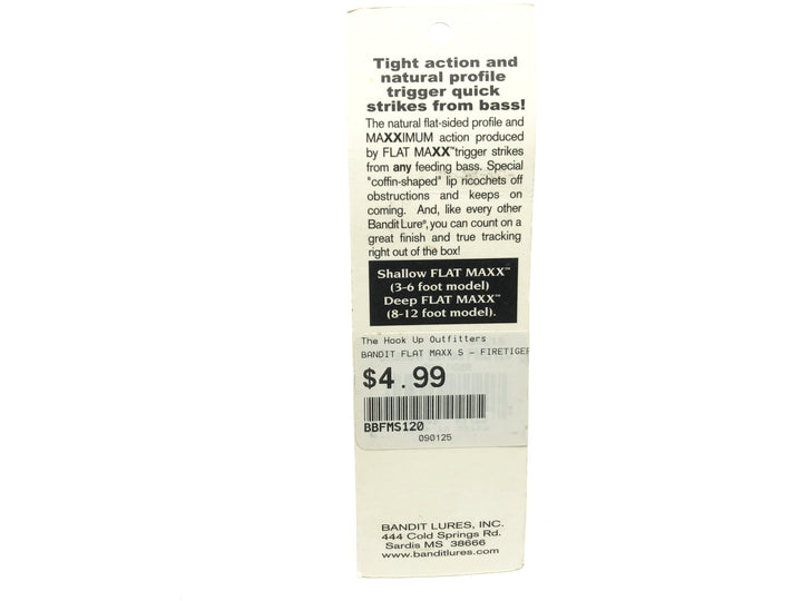 Bandit Flat Maxx Shallow Series Fire Tiger Color New on Card