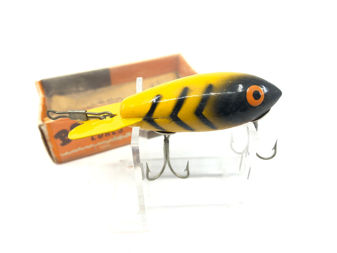 Vintage Wooden Bomber 320 Yellow with Black Ribs Color with Box