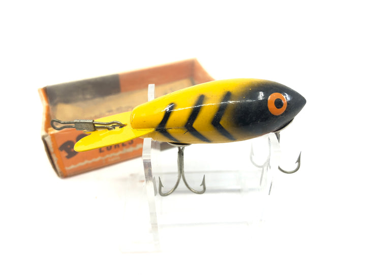 Vintage Wooden Bomber 320 Yellow with Black Ribs Color with Box