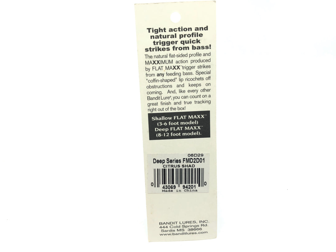 Bandit Flat Maxx Deep Series Citrus Shad Color New on Card