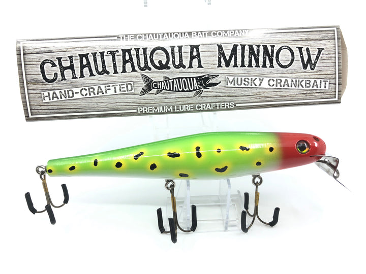Chautauqua 8" Minnow Musky Lure Special Order Color "Red Head Frog"